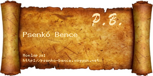 Psenkó Bence névjegykártya